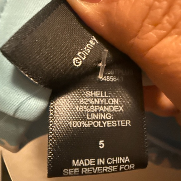 Hot Topic Disney Alice In Wonderland Swimsuit Swim Crop Top Collar Blue Plus 5 - Picture 5 of 7